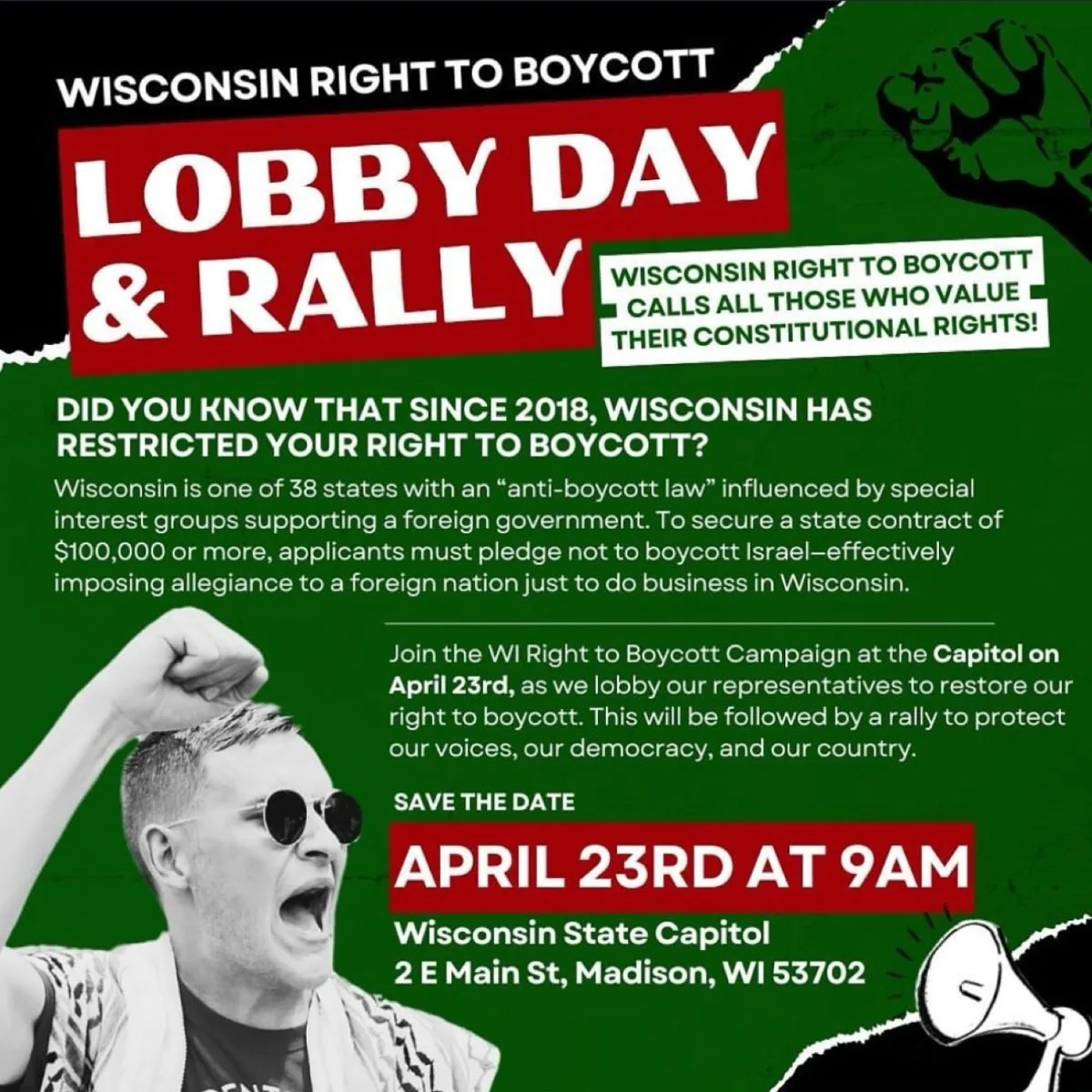 Apr 23, 2025: Boycott Lobby and Rally