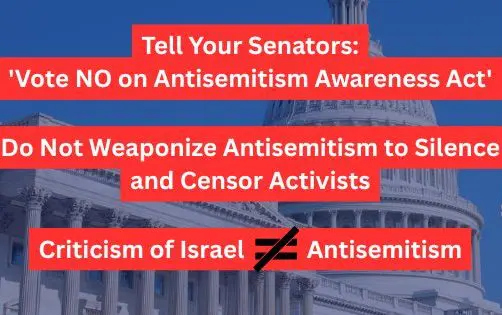 Tell Your Senators to Oppose the Antisemitism Awareness Act