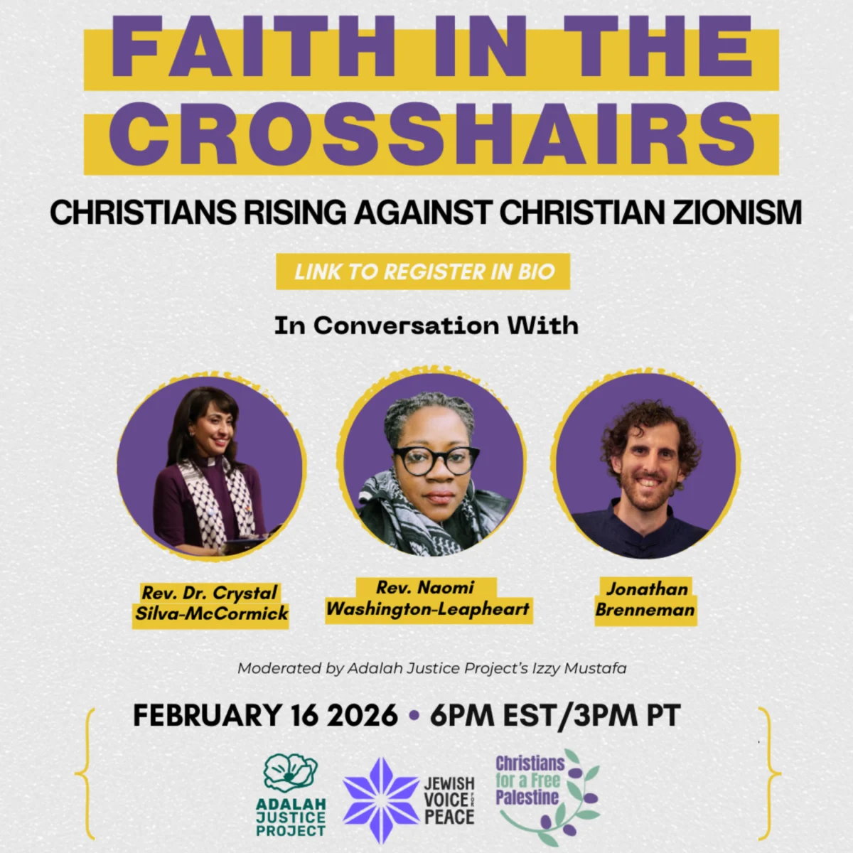 26.02.16: Faith in the Crosshairs: Christians Rising Against Christian Zionism